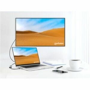 Convertidor Manhattan 153973 USB-C a HDMI, 4K a 60 Hz, gris