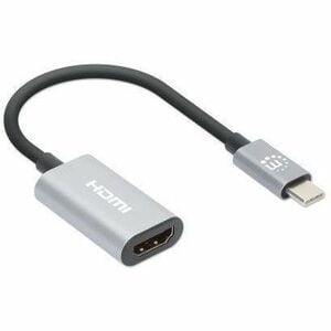 Convertidor Manhattan 153973 USB-C a HDMI, 4K a 60 Hz, gris