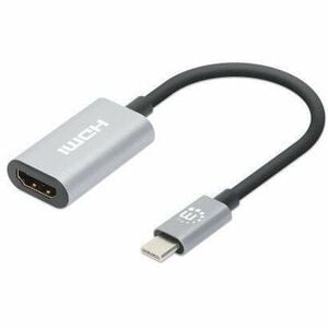 Convertidor Manhattan 153973 USB-C a HDMI, 4K a 60 Hz, gris
