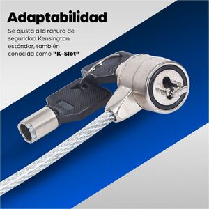 Candado para portátil Manhattan 440271 K-Slot, llave, cable 1.50 m