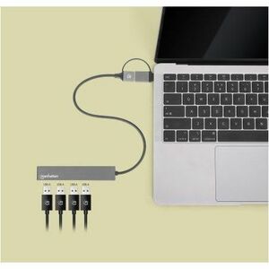 Hub Manhattan 181006 USB-A/C, USB 3.2 gen 1, 4 puertos USB-A
