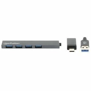 Hub Manhattan 181006 USB-A/C, USB 3.2 gen 1, 4 puertos USB-A