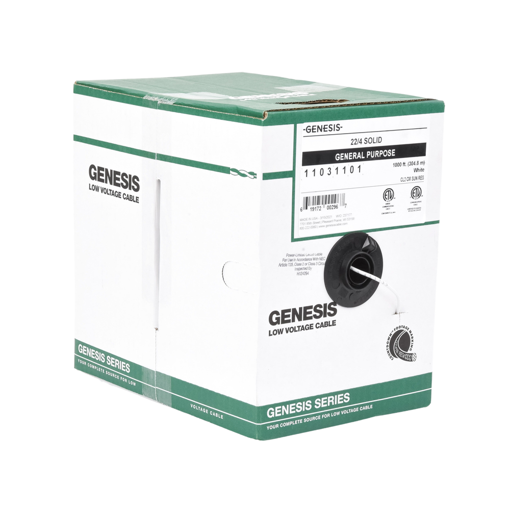 4 x 22 AWG CM-CL2 Cable Reel / 305 m / For Indoor Use / Unshielded / For Intrusion Alarm Applications / Access Control / Automation / Paging