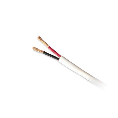 Bobina de 305 metros de cable, 18 AWG, 2 conductores, tipo CM-CL2, de color blanco, para aplicaciones en alarmas de intr