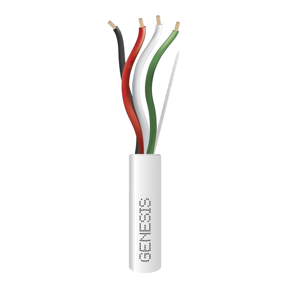 Bobina de Cable 4 x 18 AWG CM-CL2 / 305 mts / Para uso Interior / Resistente a la Luz Solar / Sin Blindaje/ Para Aplicaciones de Alarmas de Intrusión / Control de Acceso / Automatización / Voceo