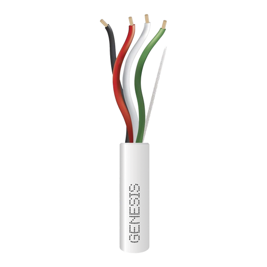 Bobina de Cable 4 x 18 AWG CM-CL2 / 305 mts / Para uso Interior / Resistente a la Luz Solar / Sin Blindaje/ Para Aplicaciones de Alarmas de Intrusión / Control de Acceso / Automatización / Voceo