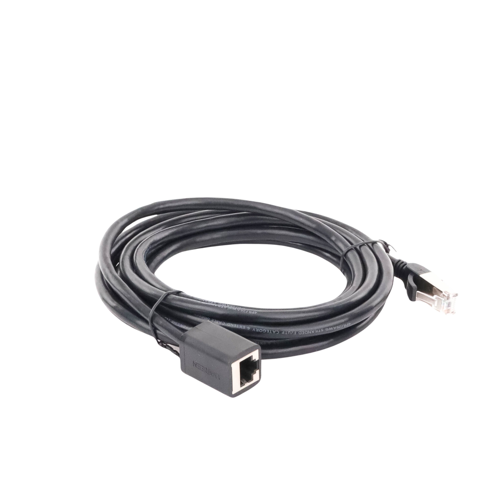 Cable de Extensión Cat6 RJ45 F/UTP / Macho a Hembra / 3m / Método de conexión 568B / Velocidad de transmisión 1000Mbps / Ancho de banda del canal 250MHz /Caja de Cobre / Negro