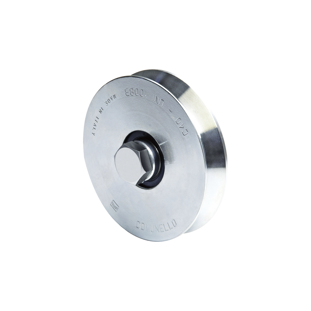 (300V-100) - Rueda con Ranura en "V" Ø 98 / Para Puertas Corredizas / Peso de Arrastre 220 Kg (el Doble con las 2 Ruedas) / Acero C-40