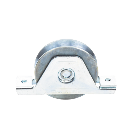 (336V-100) 4" Flush Mount V-Groove Wheel / Capacity for Doors up to 840 lb (380 kg) / 2 Bearings / 15/16" Wide / Galvanized