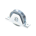(336V-100) Rueda con ranura en V para montaje empotrado de 4" / Capacidad para puertas de hasta 840 lb (380 kg) / 2 rodamientos / 15/16" de ancho / Galvanizado