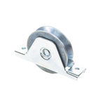 (336V-100) Rueda con ranura en V para montaje empotrado de 4" / Capacidad para puertas de hasta 840 lb (380 kg) / 2 rodamientos / 15/16" de ancho / Galvanizado