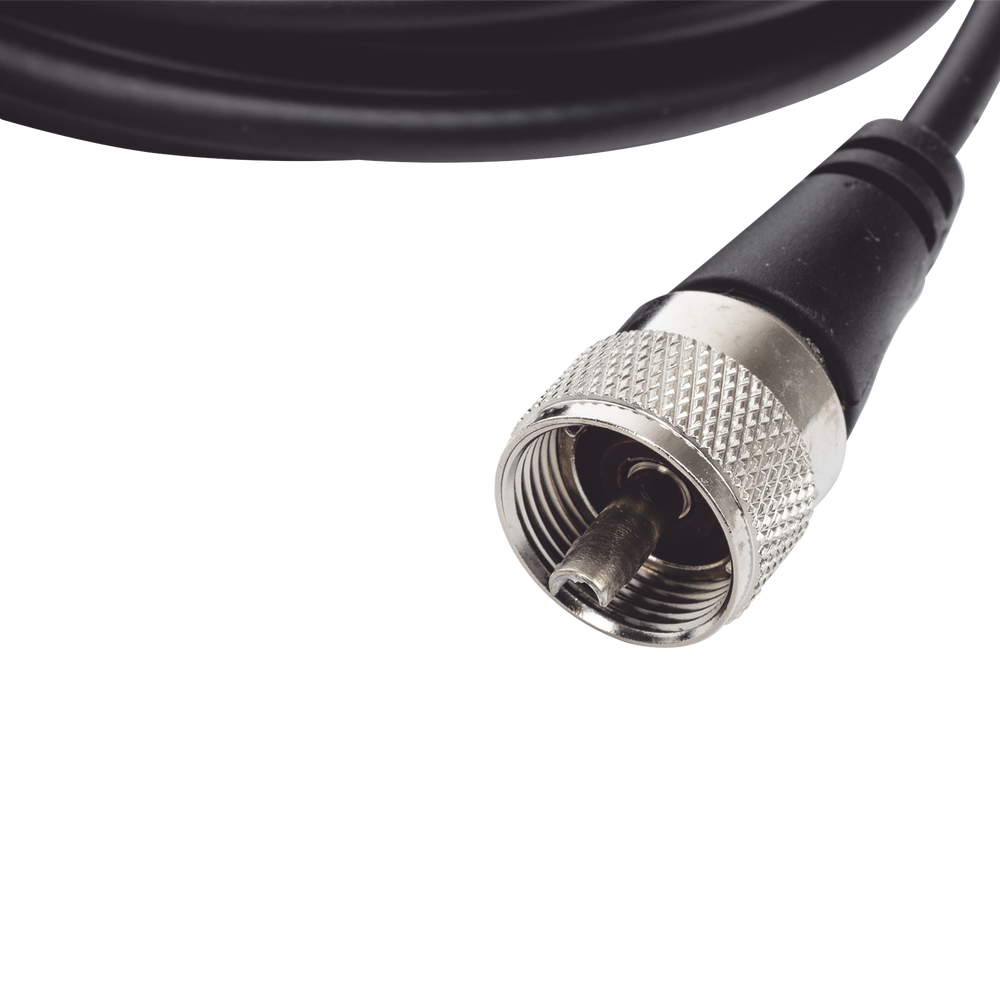 Magnetic mount for 3/4" antennas (Nmo), 5 m of RG-58A/U cable, UHF (PL-259) male connector, 5" diameter