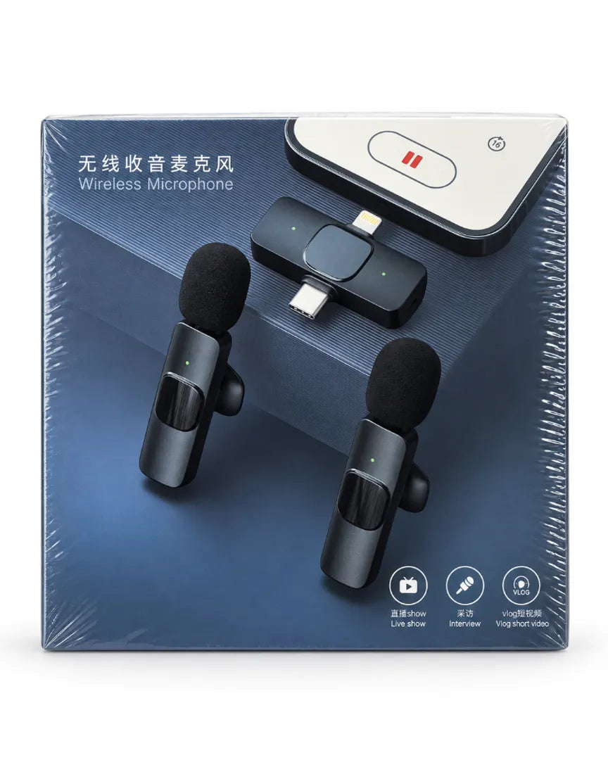 Microfonos solapa 2 en 1 inalambricos ip