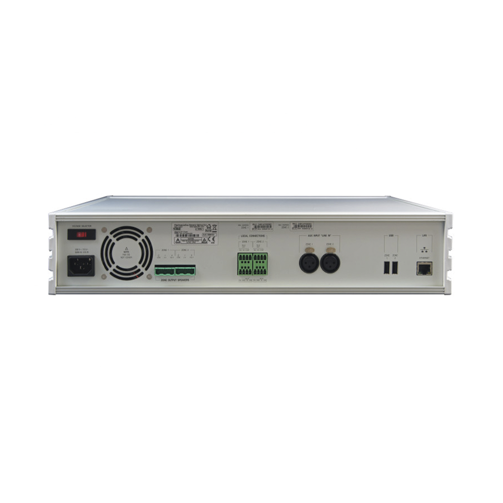 2x120W 100V MILLENNIUM IP DIGITAL POWER STATION WITH IP LAN CONNECTIVITY, SUPERVISION, HQ SOUND QUALITY FOR 2 ZONES, IN 2U RACK FORMAT