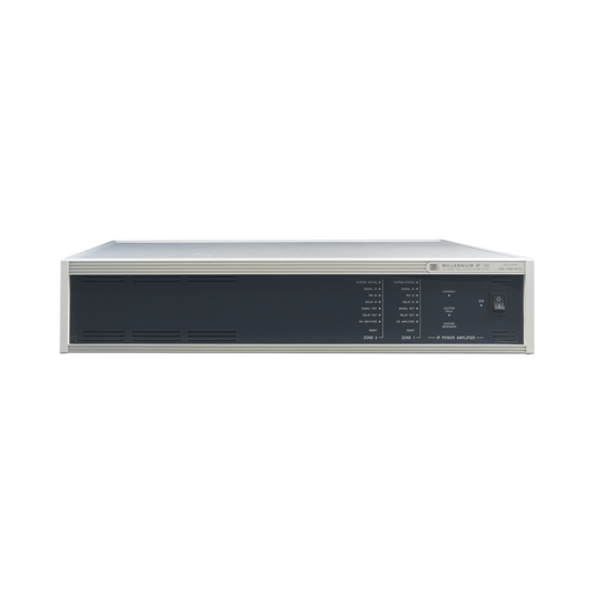  ETAPA DE POTENCIA DIGITAL 2x240W 100V  MILLENNIUM IP CON CONECTIVIDAD IP LAN, SUPERVISON, CALIDAD DE SONIDO HQ PARA 2 ZONAS, EN FORMATO RACK 2U 