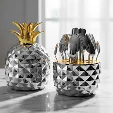 Set de cubiertos lujo piña