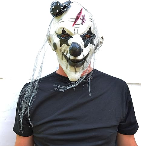 Mascara en latex payaso sombrero