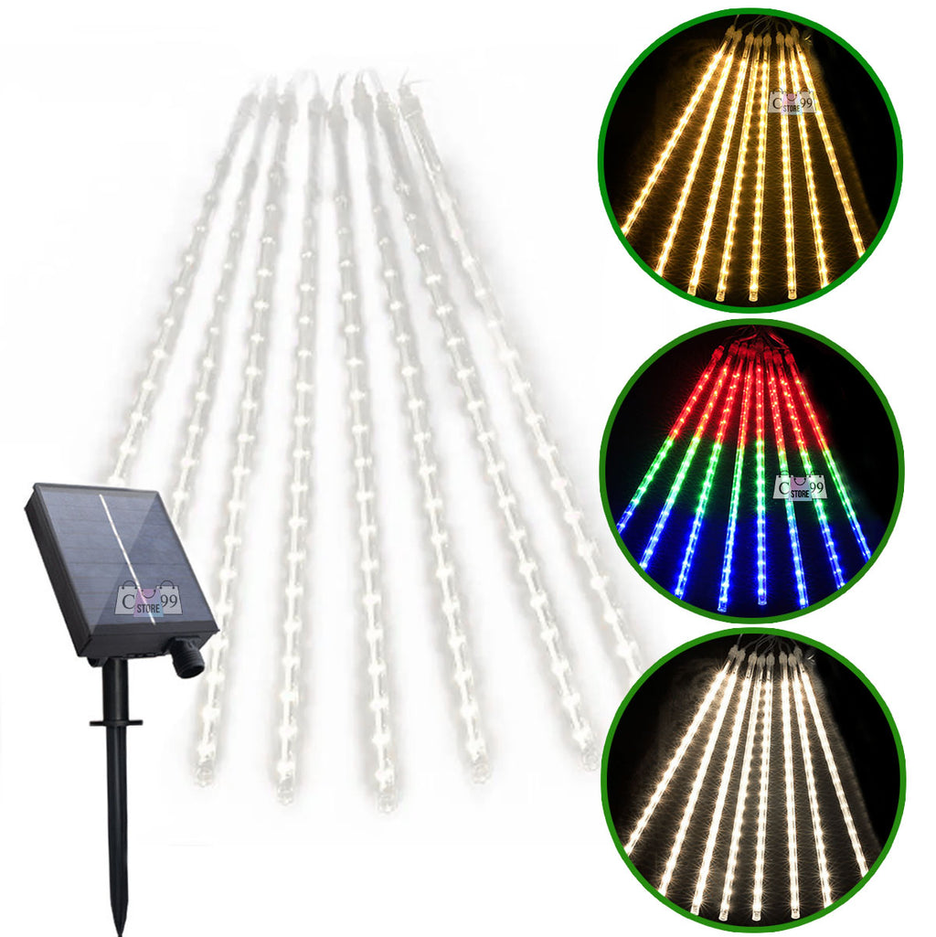 Meteoro Solar Luces De Navidad 8 Tubos