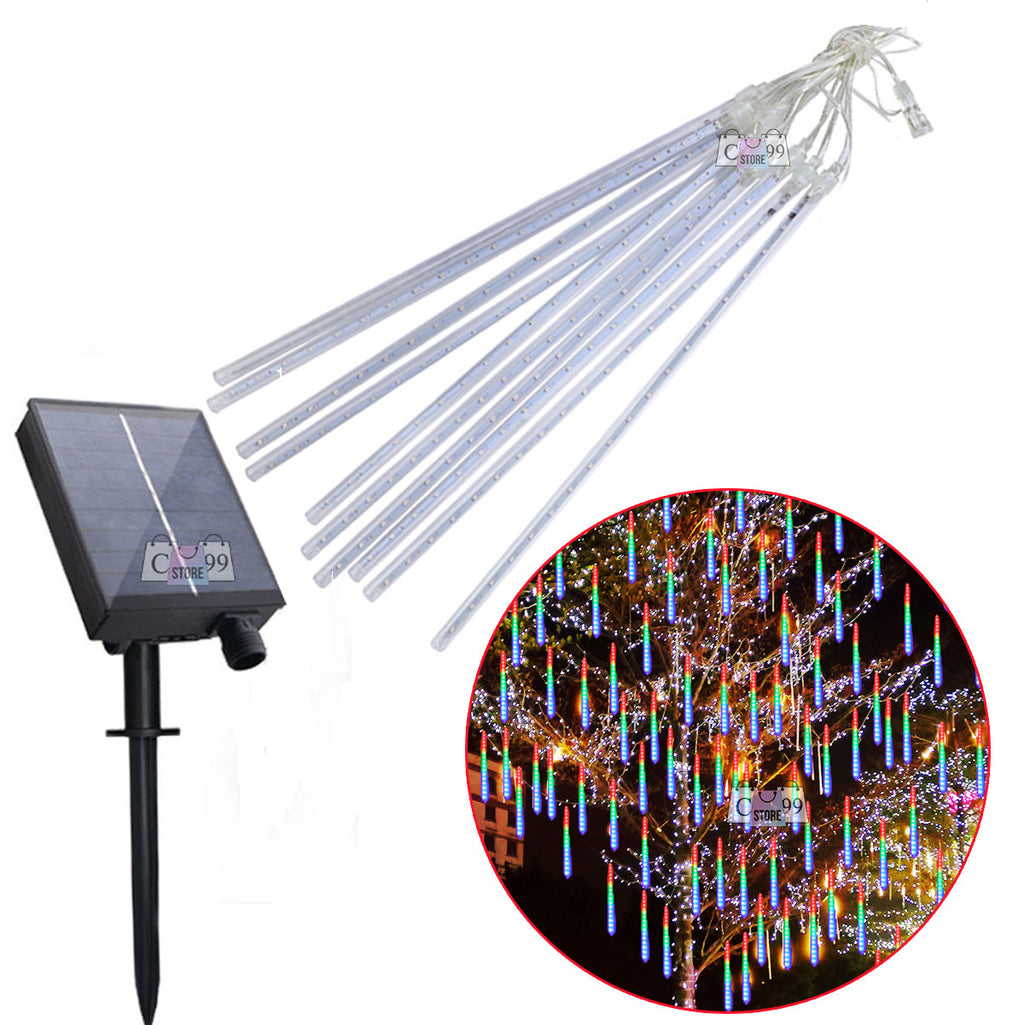 Meteoro Solar Luces De Navidad 8 Tubos