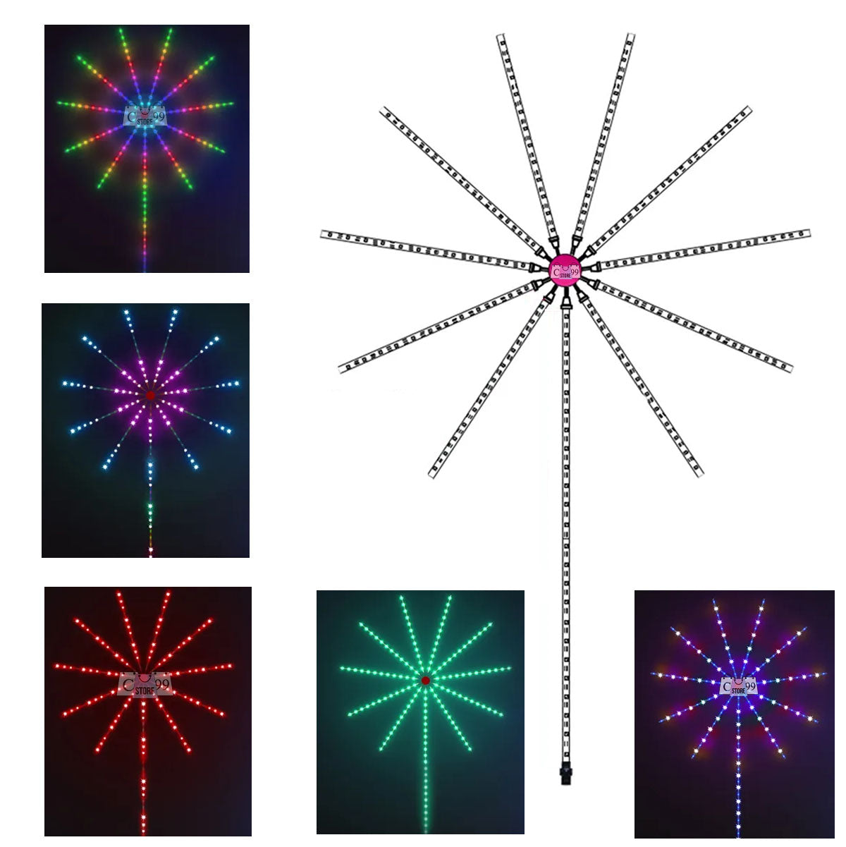 Cinta RGB Fuego Artificial Con Control
