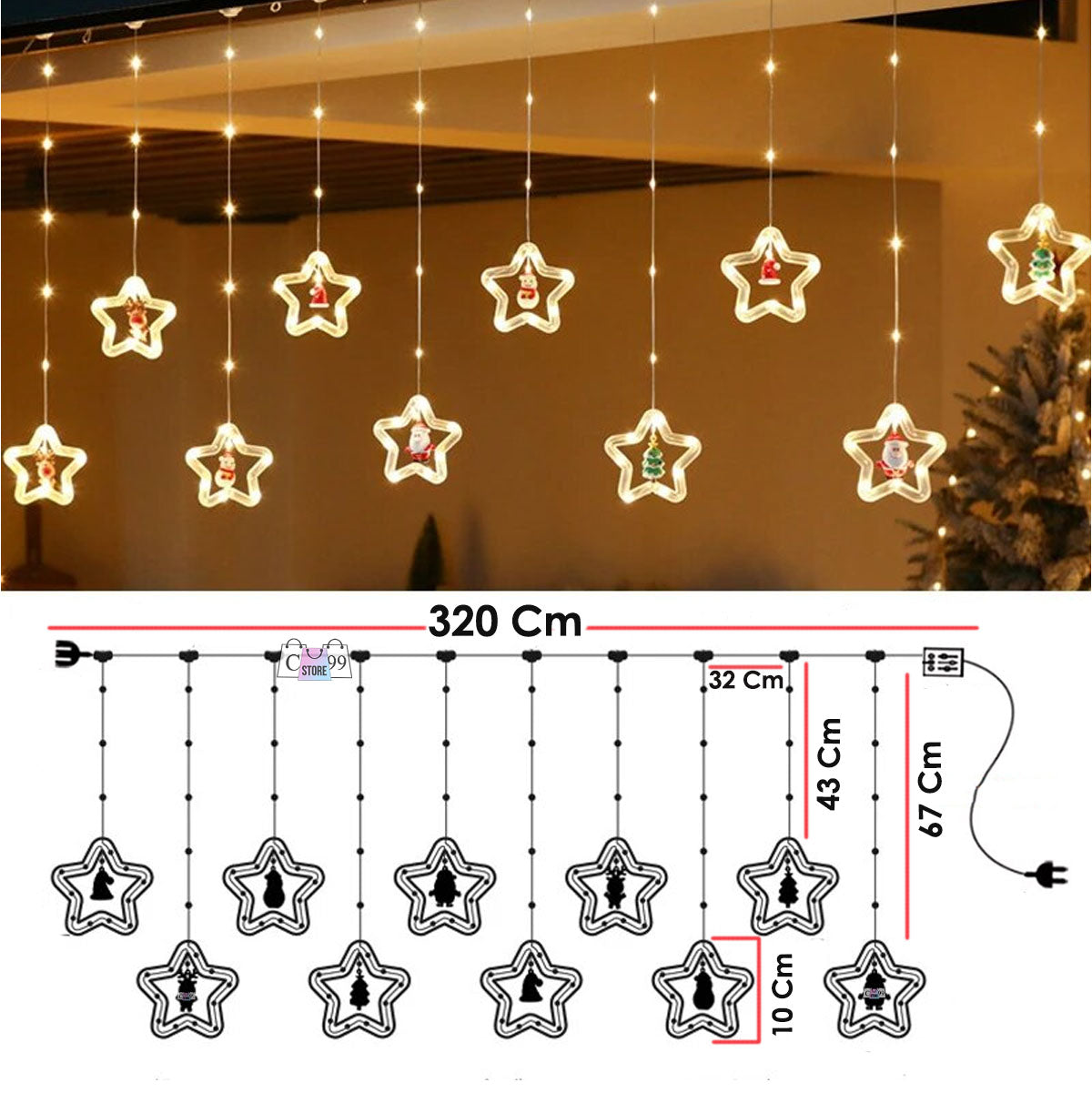 Intalacion Estrellas Y Figuras Navideñas