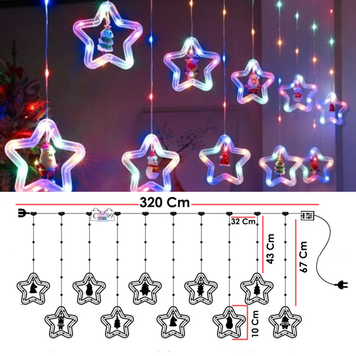 Intalacion Estrellas Y Figuras Navideñas