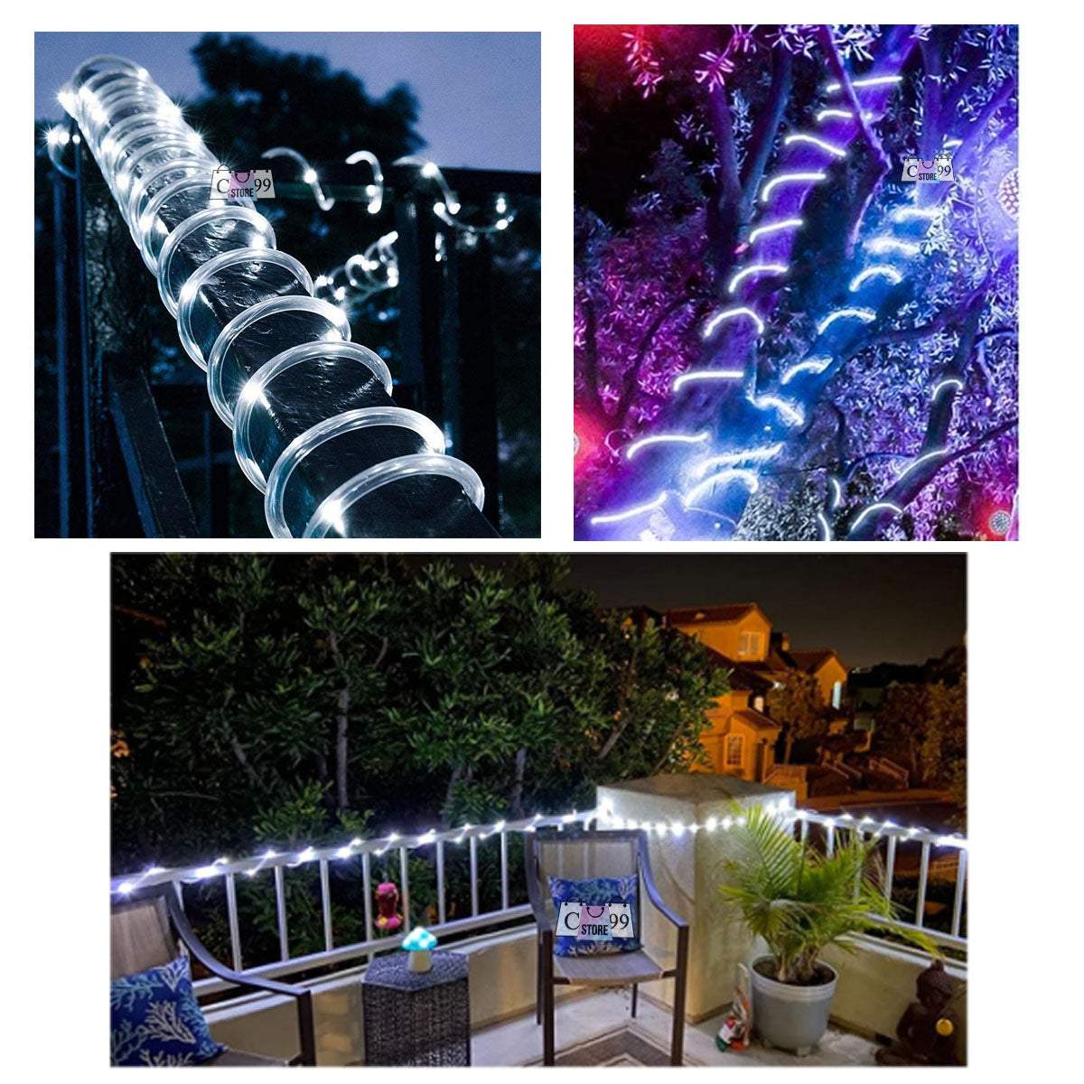 Manguera Solar Luces Navidad 10 Metros