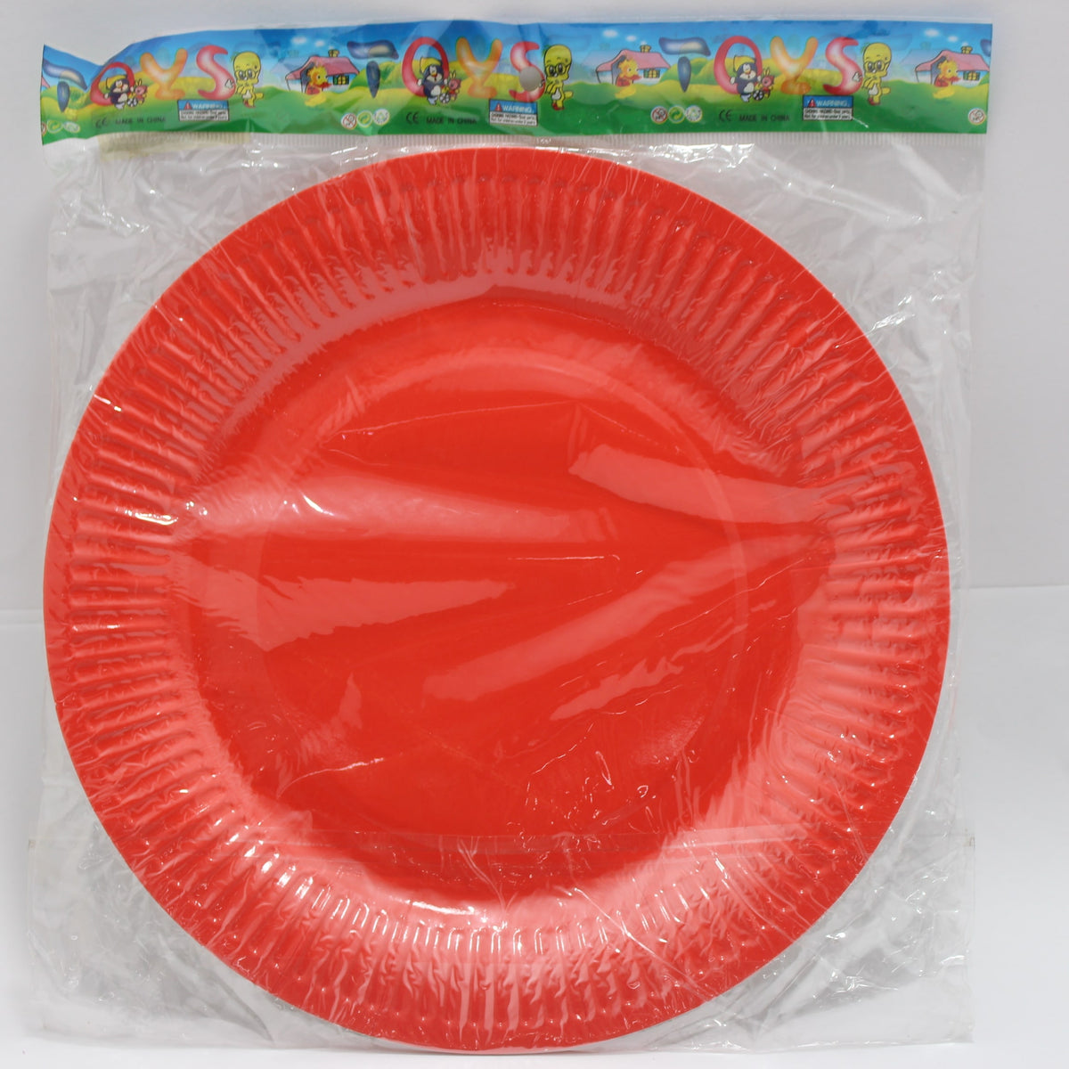 Plato carton rojo bolsa 23cm x 10 unida