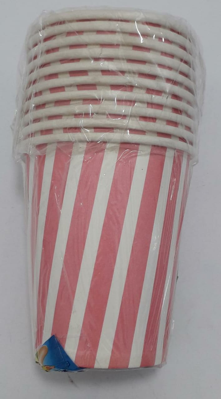 Vaso rosado rayas x 10 7 onz