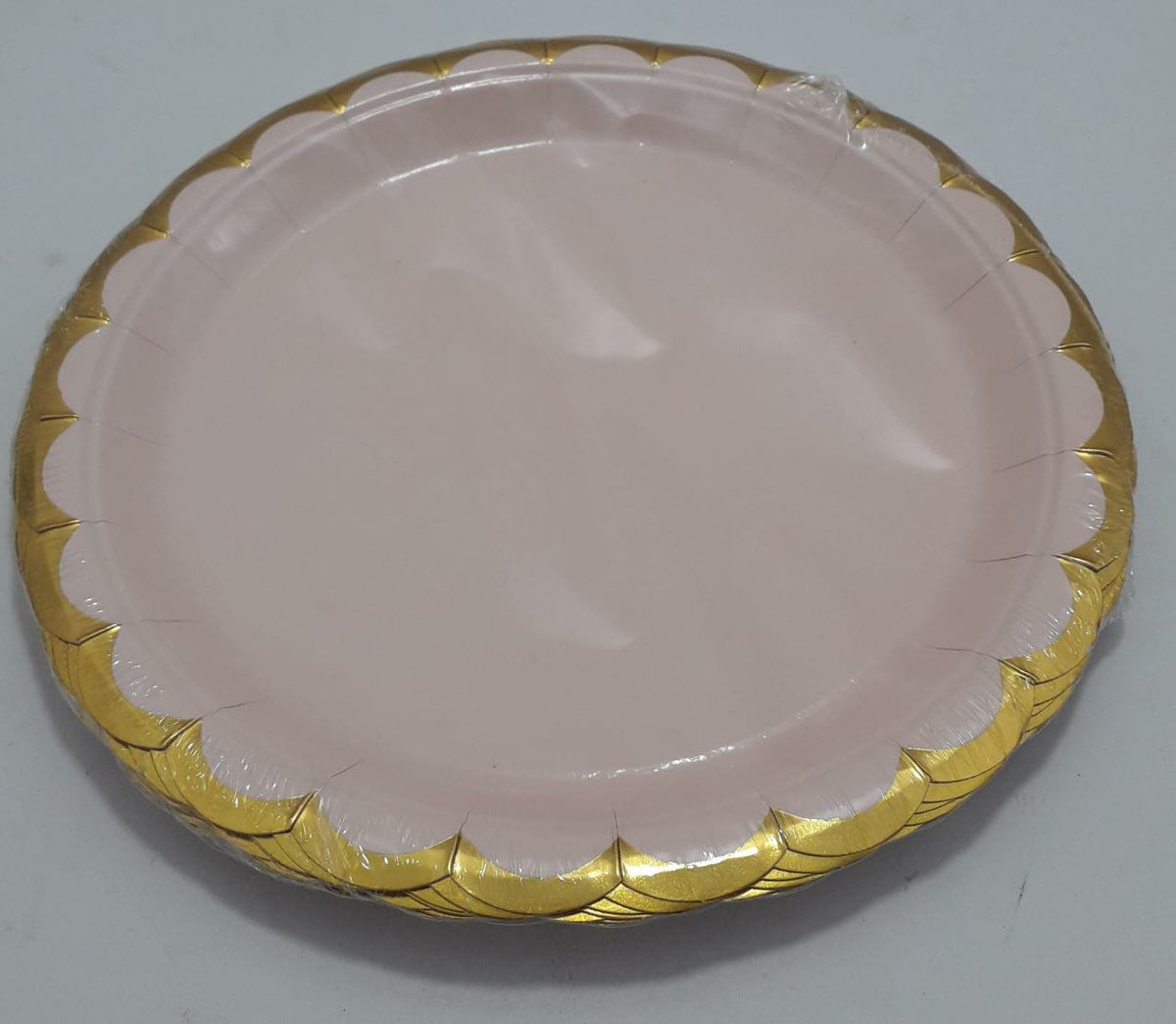 Plato palo de rosa borde dorado 23 cm