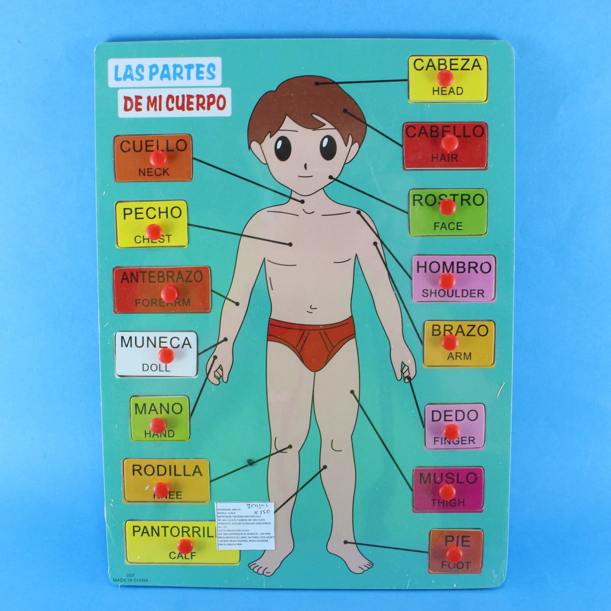 Juego didáctico encajable madera, parte