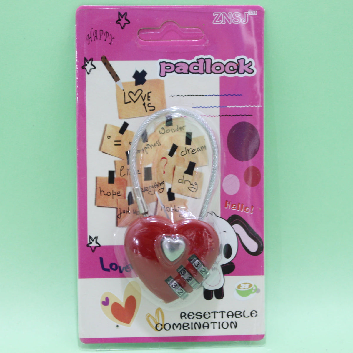 Candado con combinacion forma corazon r