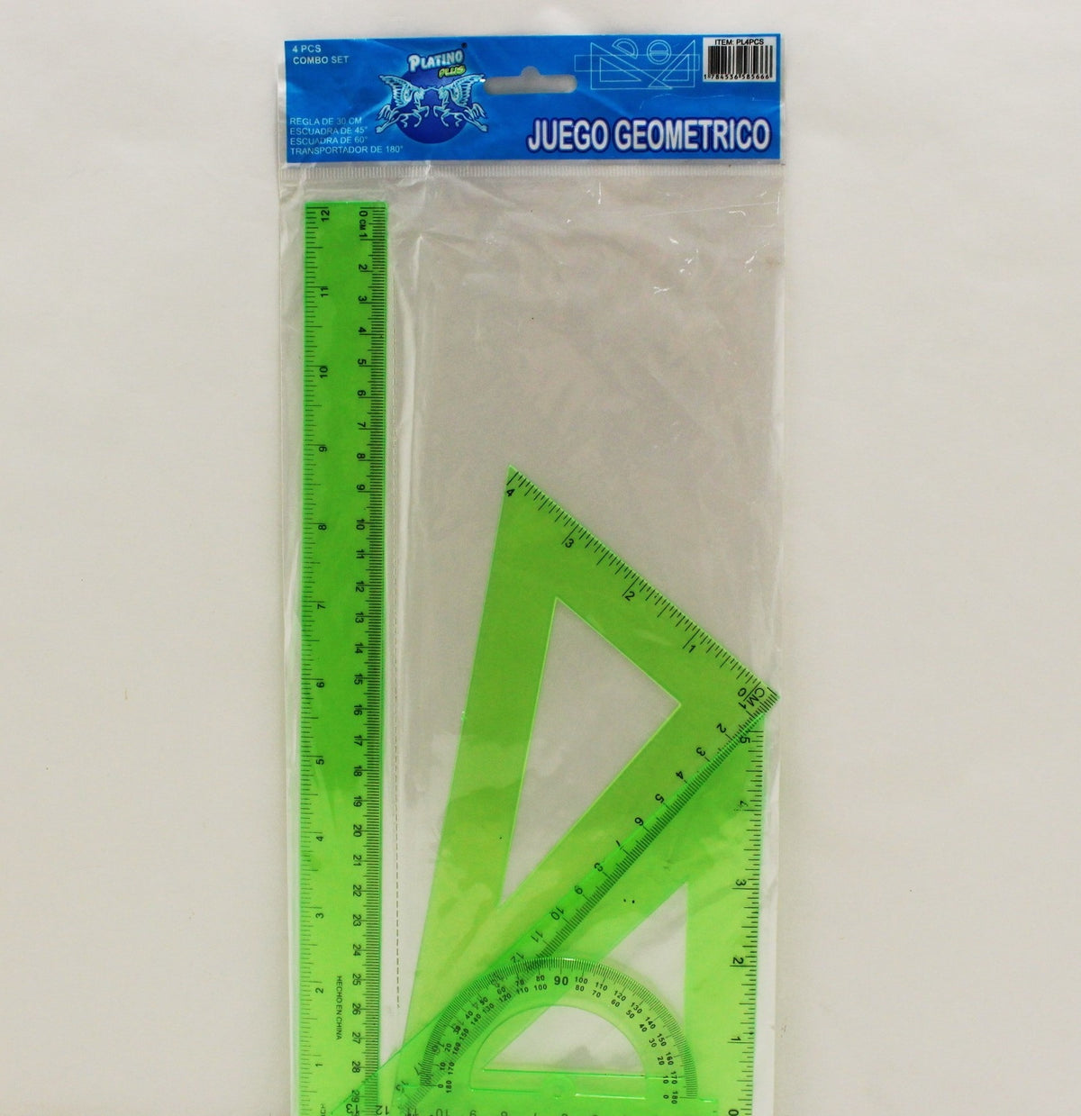 Juego geométrico reglas x4 piezas