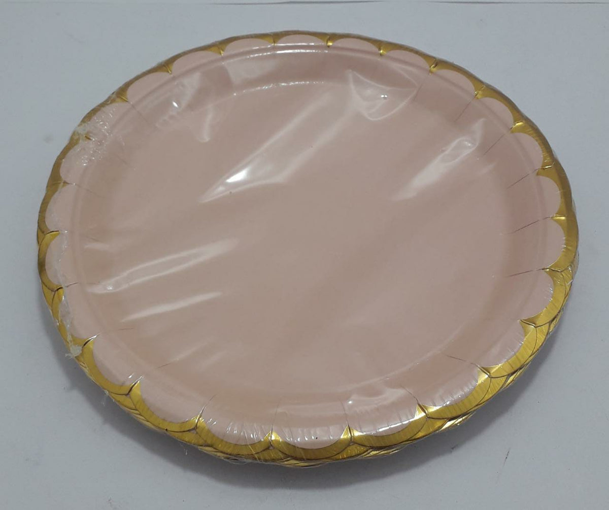 Plato salmon borde dorado 23 cm