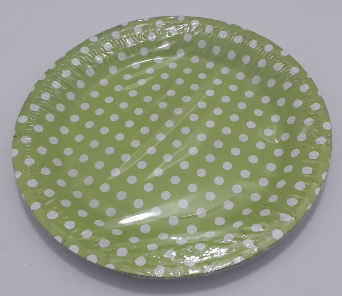 Plato verde clarito puntos blancos 23c