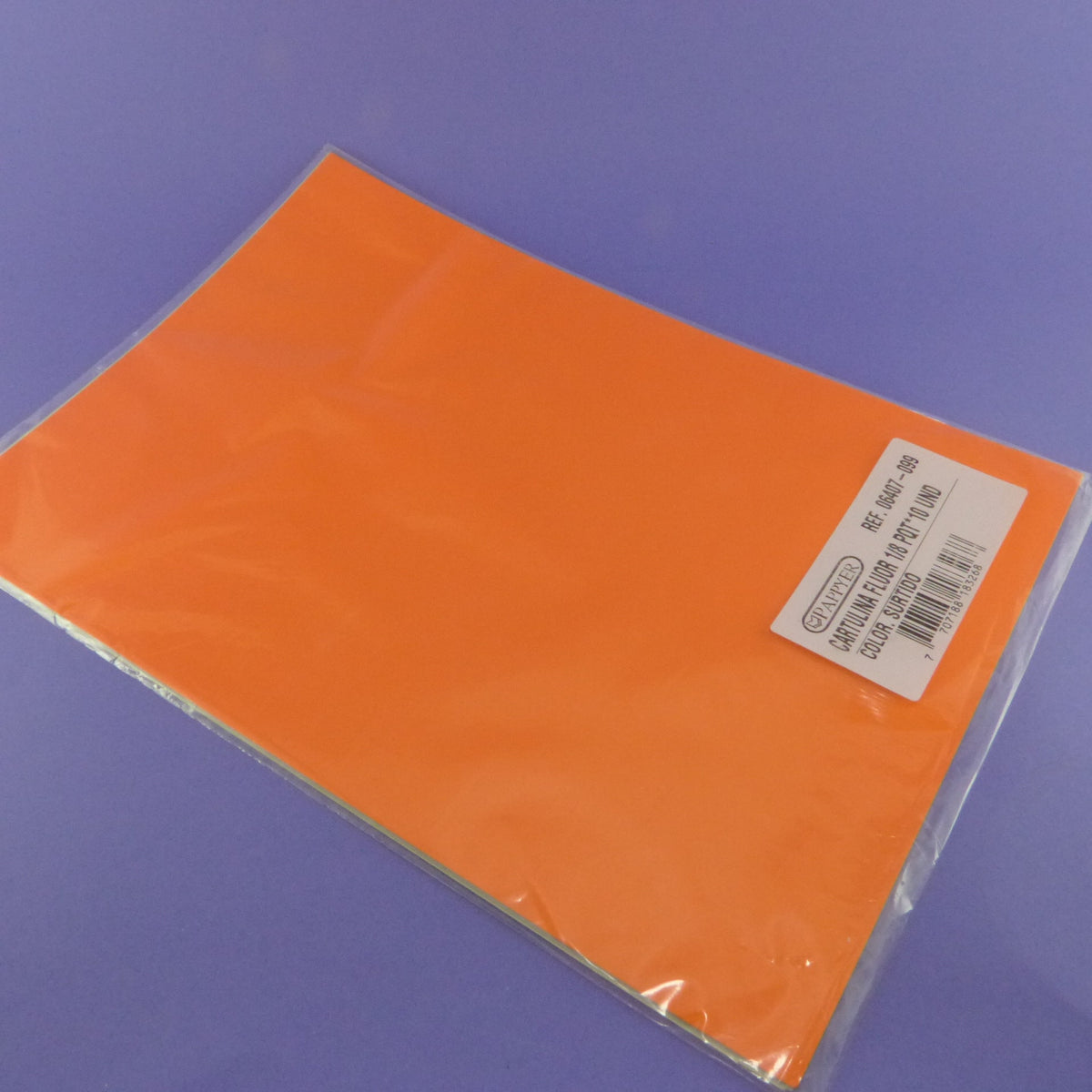Cartulina fluorescente 1/8 x 10 unidade