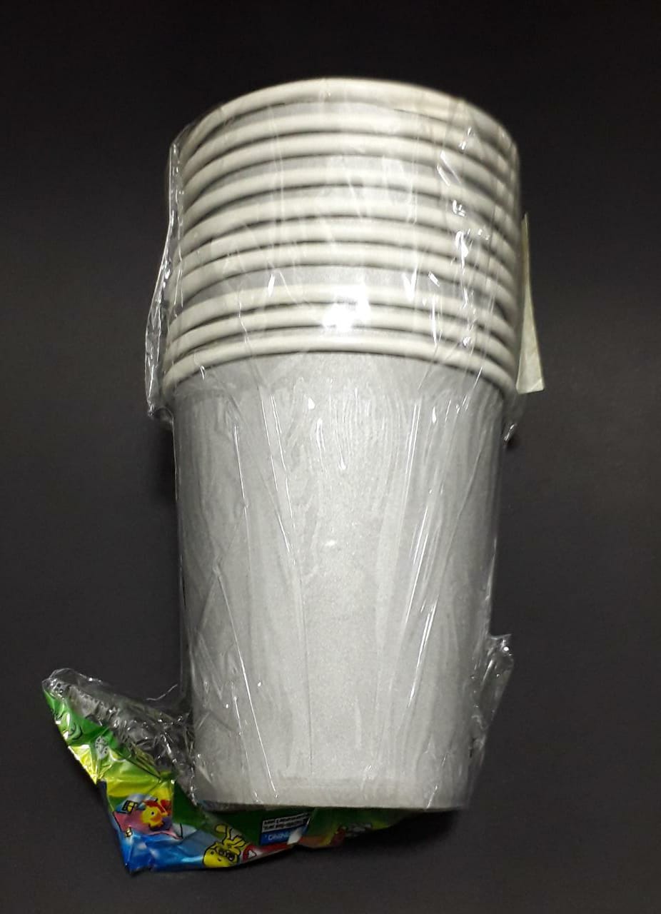Vaso plateado mate en bolsa x 10 7 on