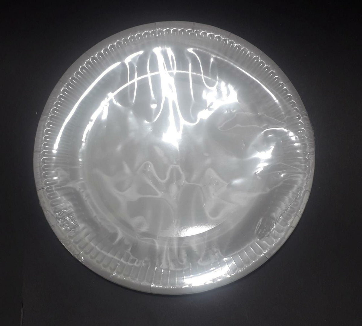 Plato carton plateado mate 23cm
