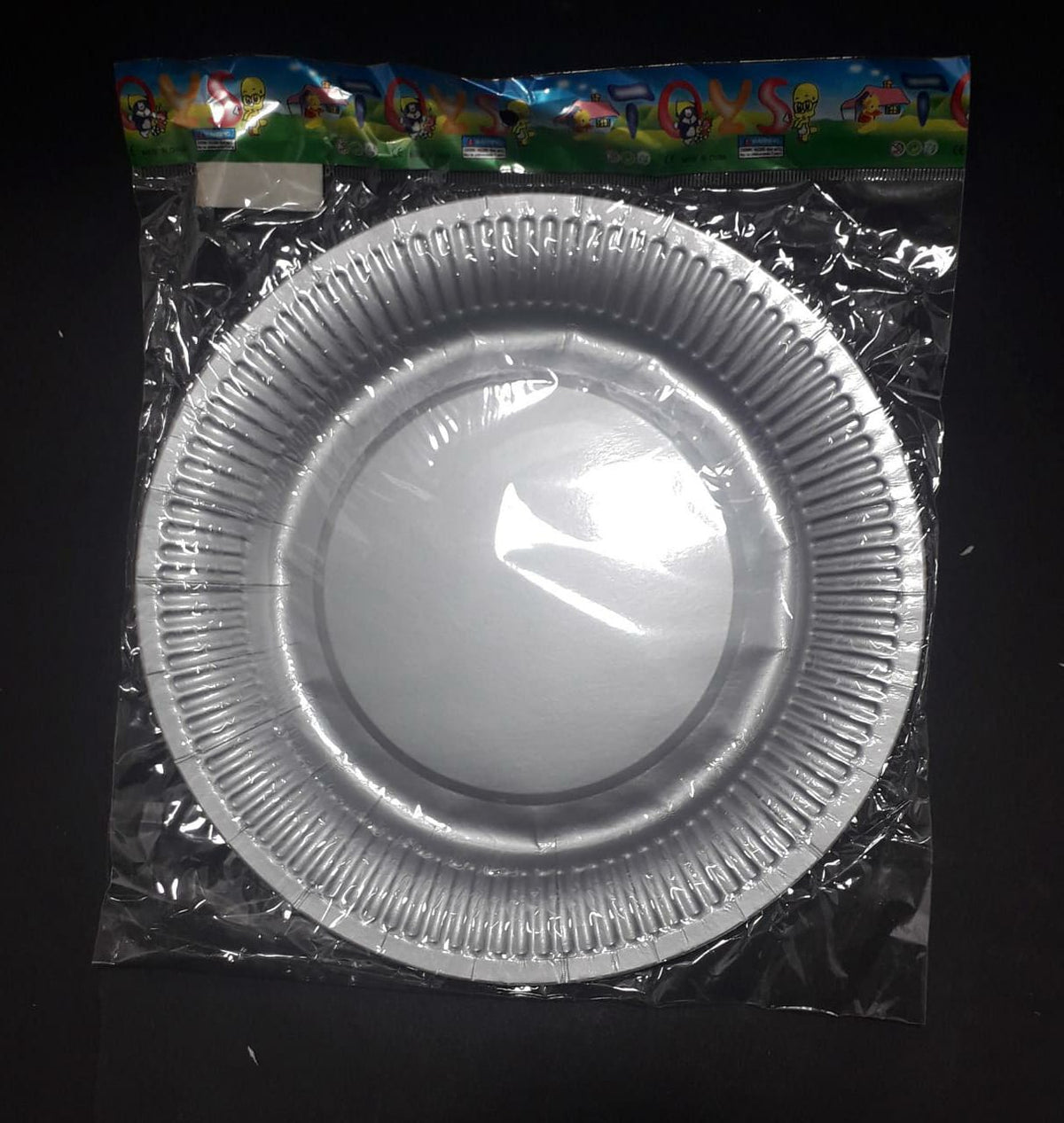 Plato carton plateado mate bolsa 23cm
