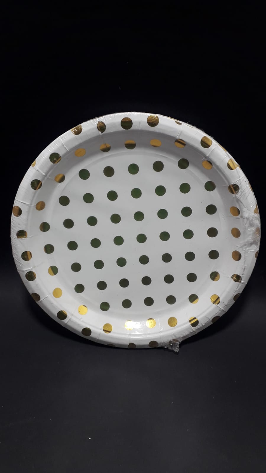 Plato puntos dorados 23cm
