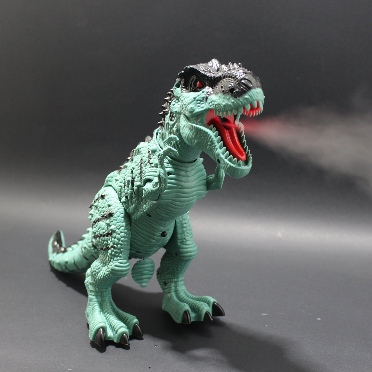 Dinosaurio de pilas vota humo para simu