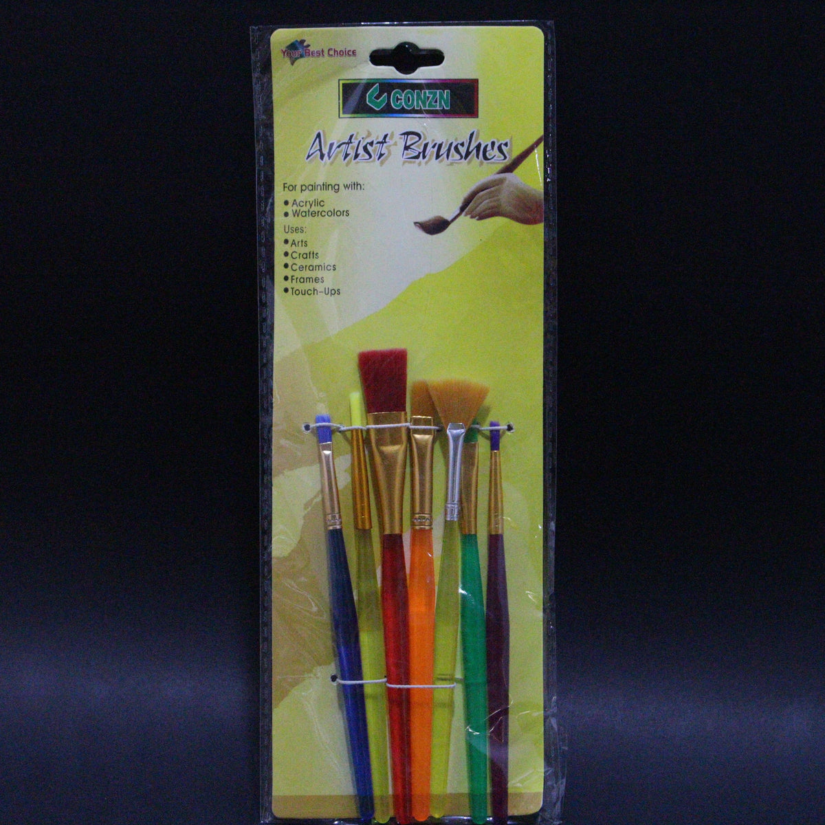 Pincel acrilico x 7 colores