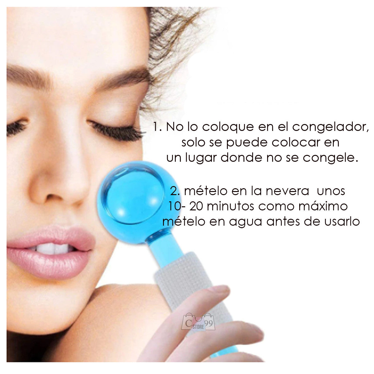 Ice Globe Rodillo frio Para El Rostro x2