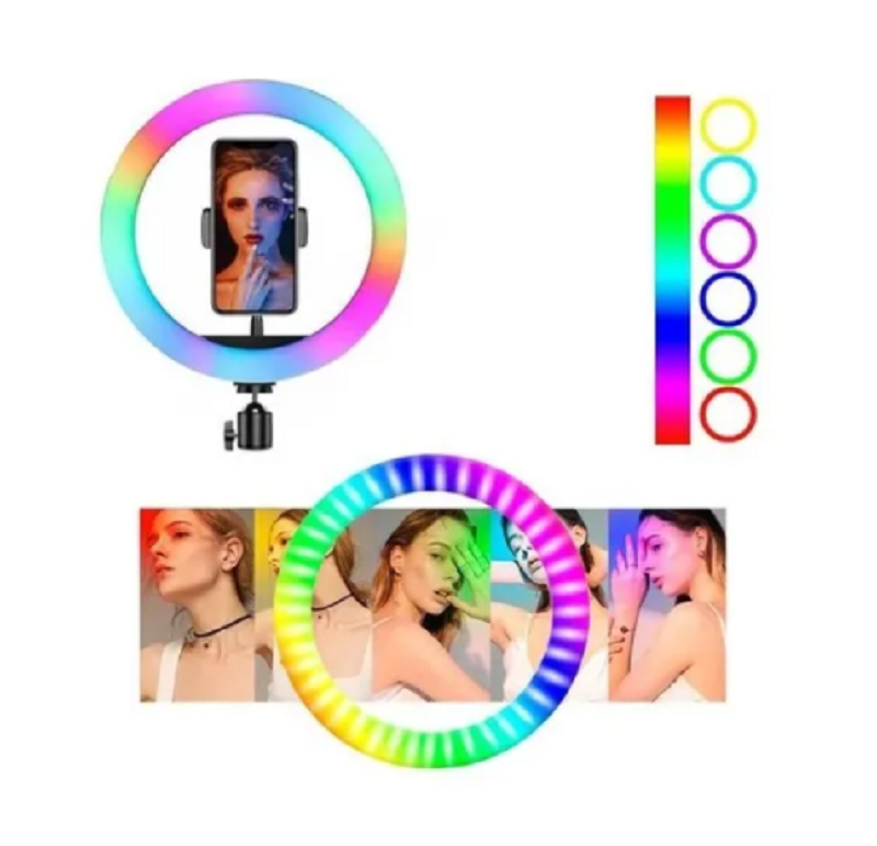 Aro Colores Luz Lampara Led 26cm RGB