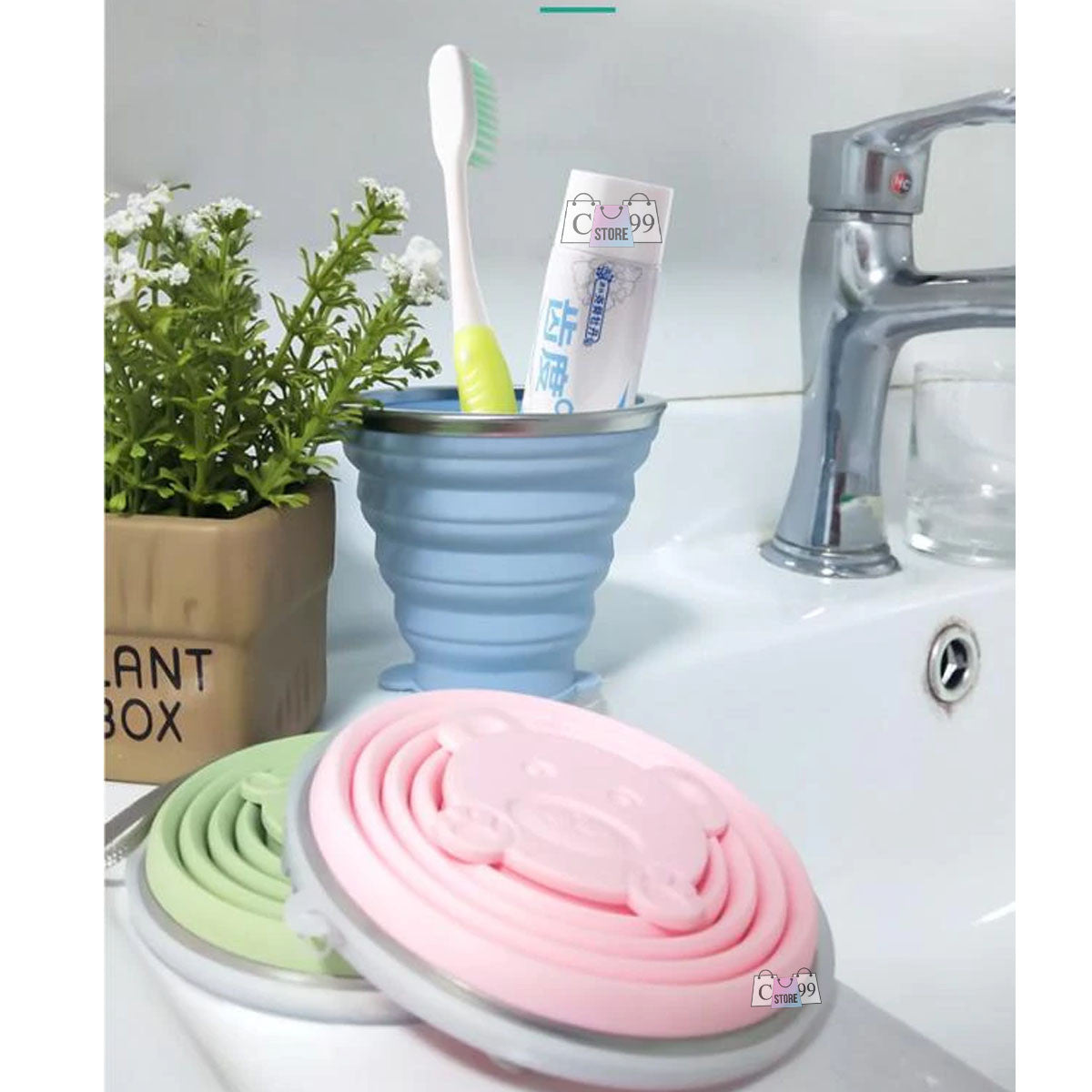 Vaso Plegable Taza Portable En Silicona