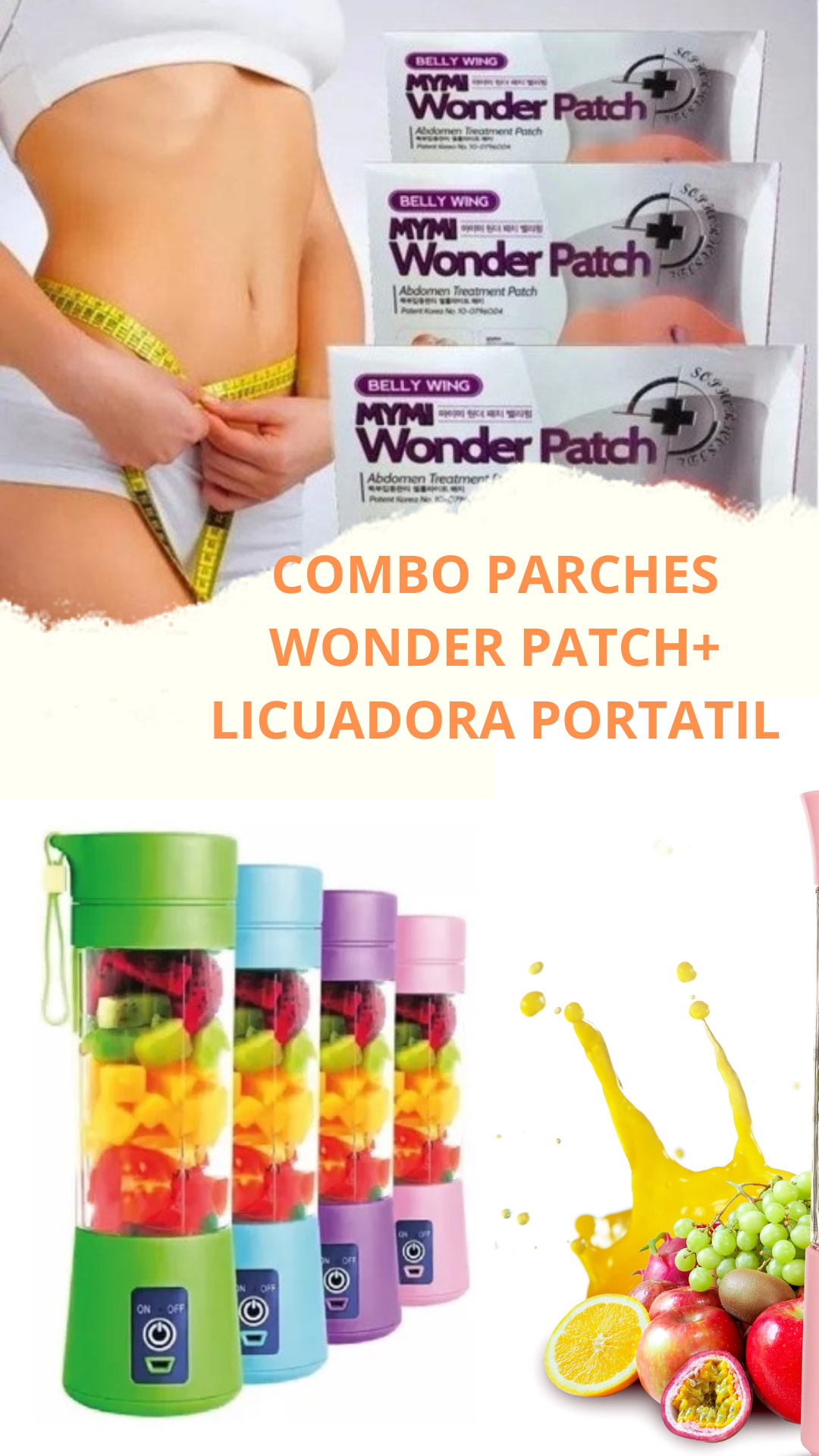 Combo licuadora portatil + wonder patch