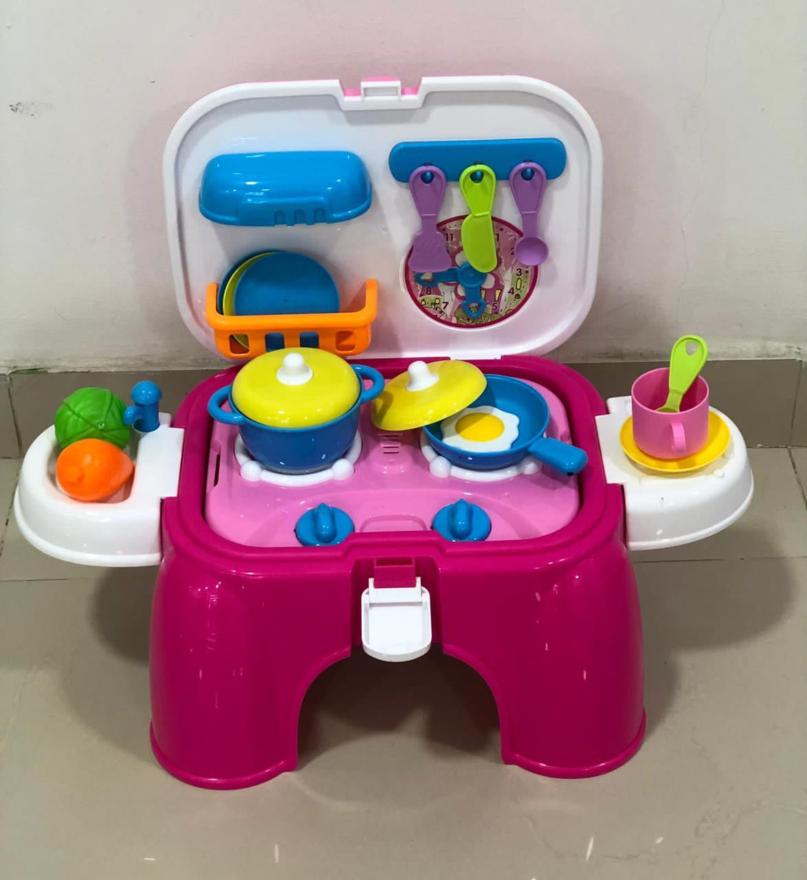 Cocina Asiento 2 En 1 Con Accesorios