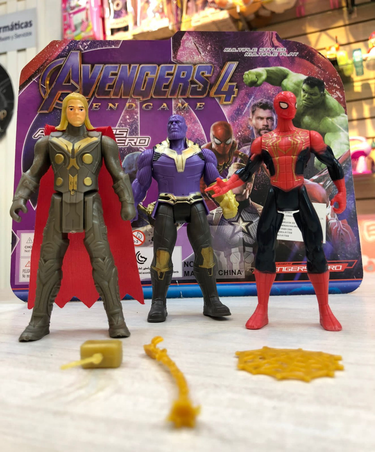 Kit muñecos de avengers 3 unidades medid