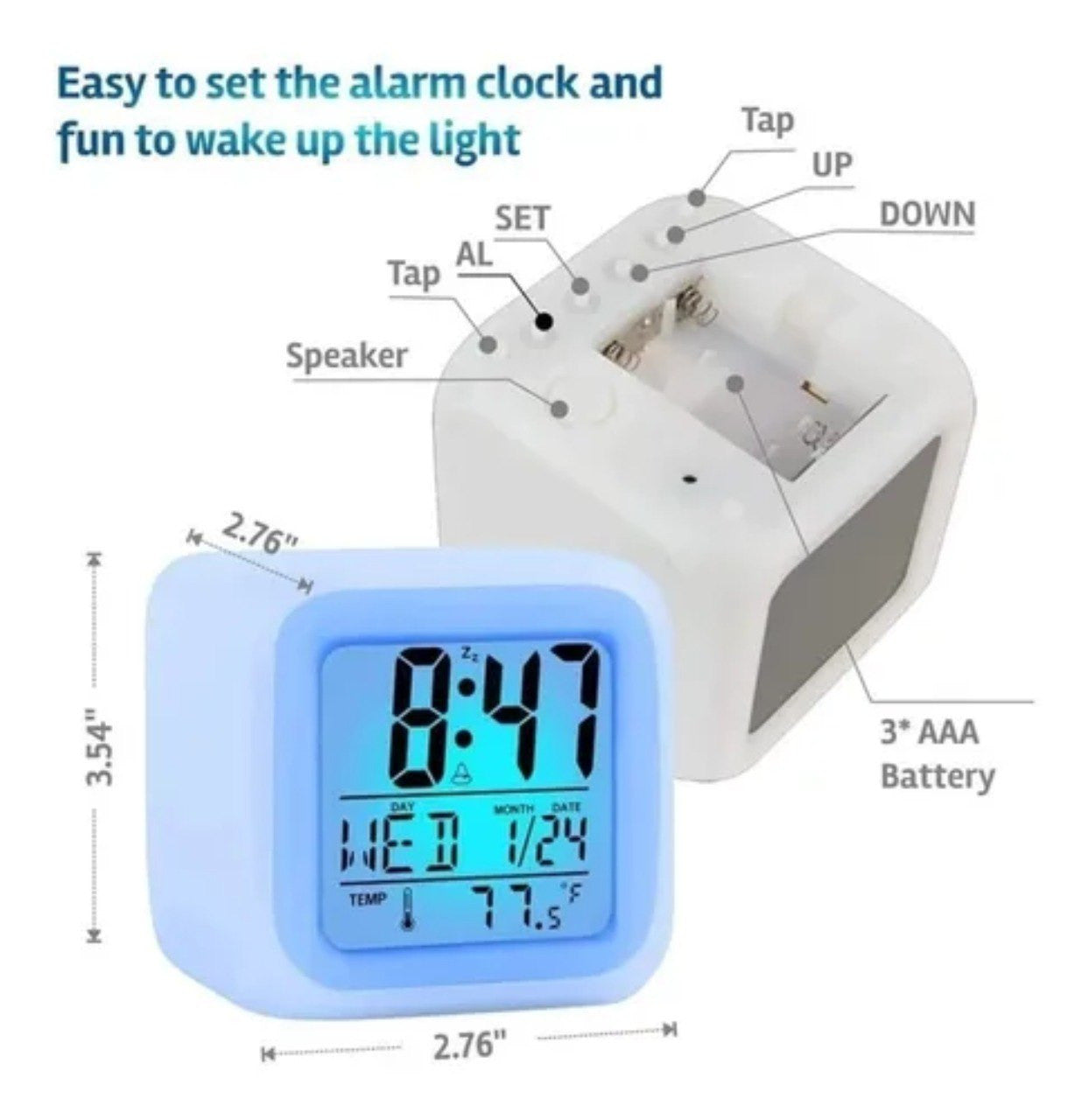 Cubo Despertador Para Niños Con Luces