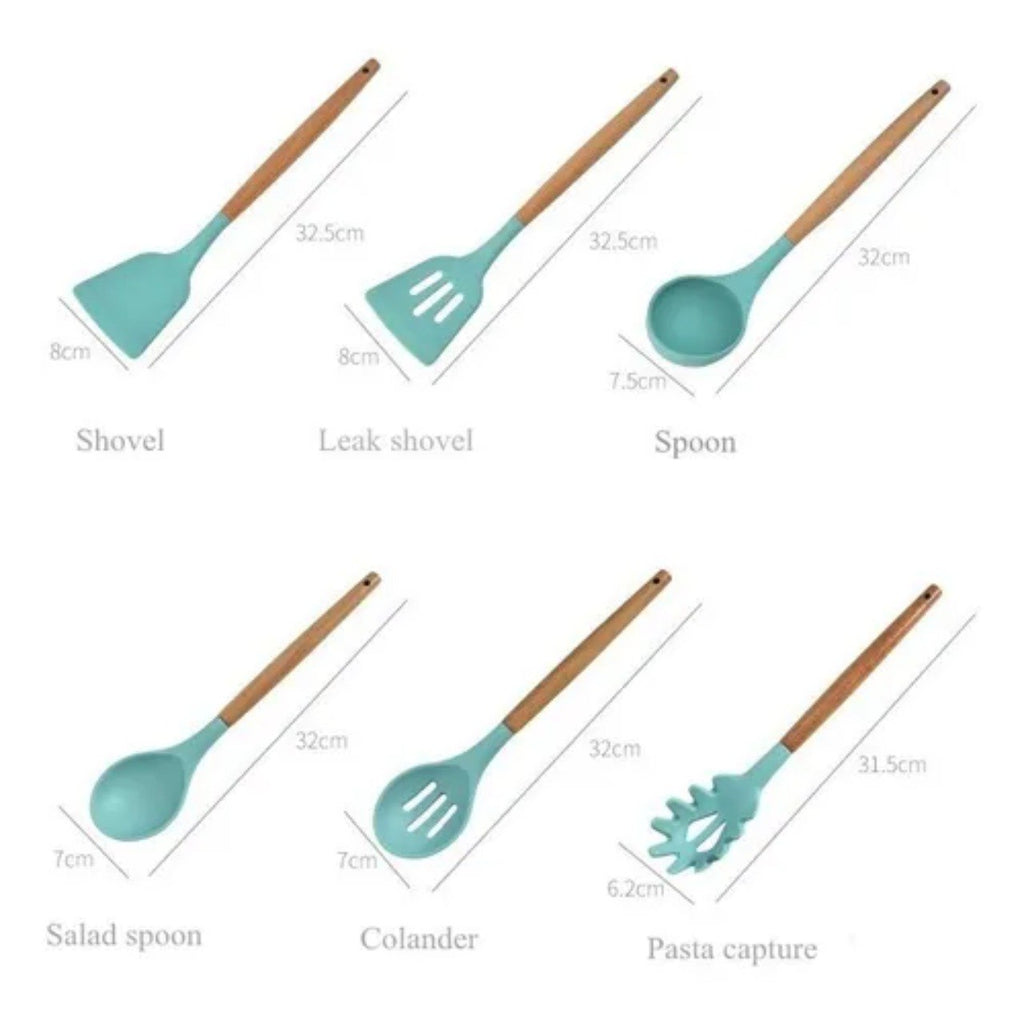 Set De 12 Utensilios De Cocina Silicona